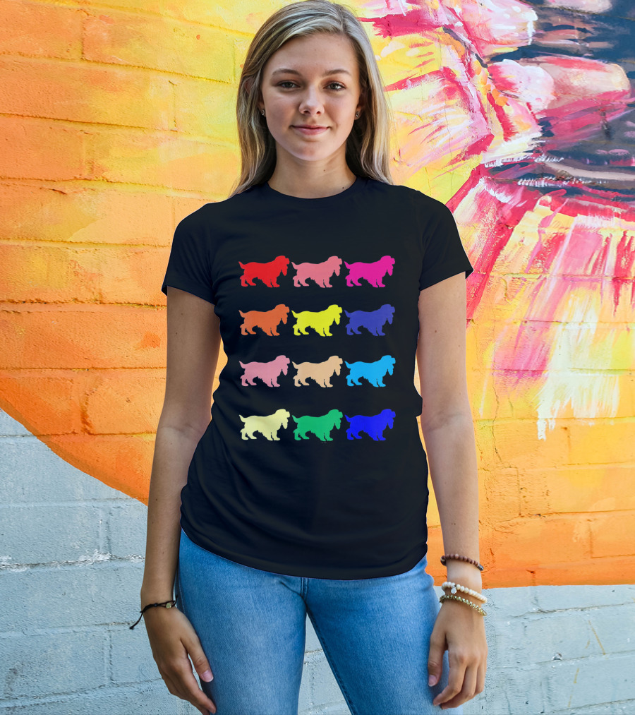 Cocker Spaniel Dog Lovers Multicolored Pop T-Shirt