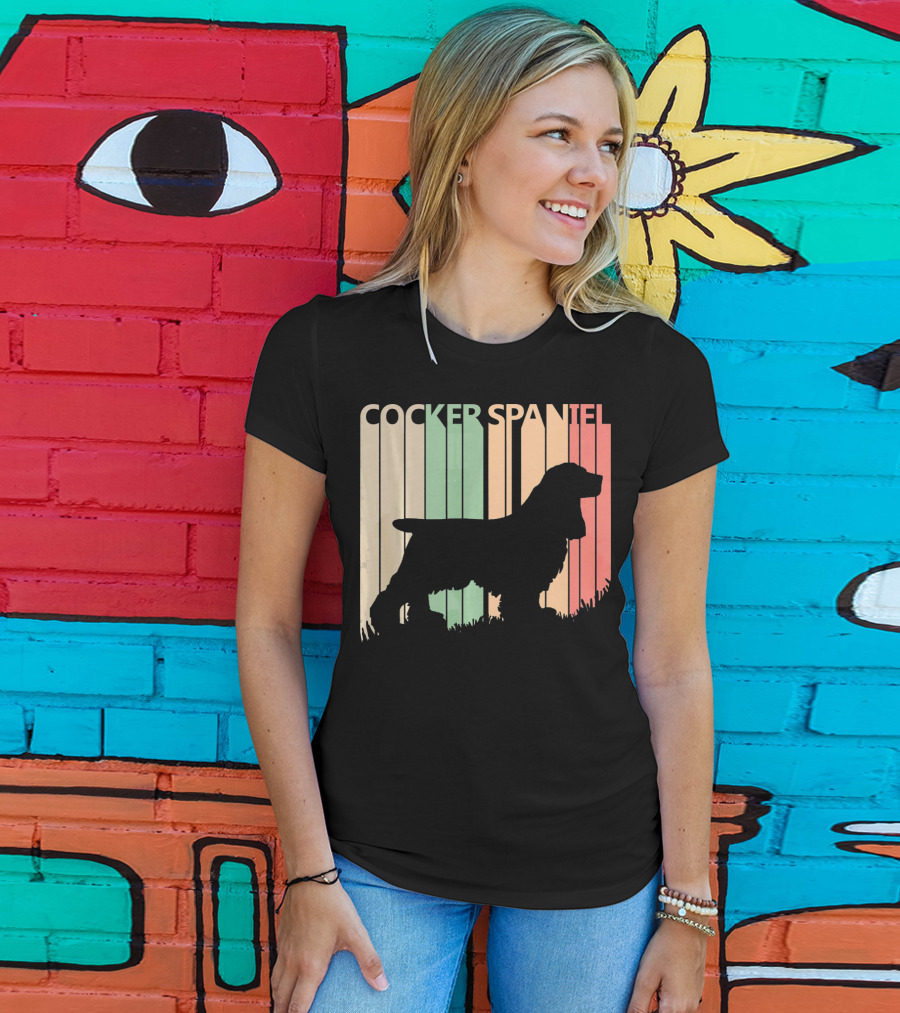 Cocker Spaniel Vintage Silhouette Valentine's Day T-Shirt