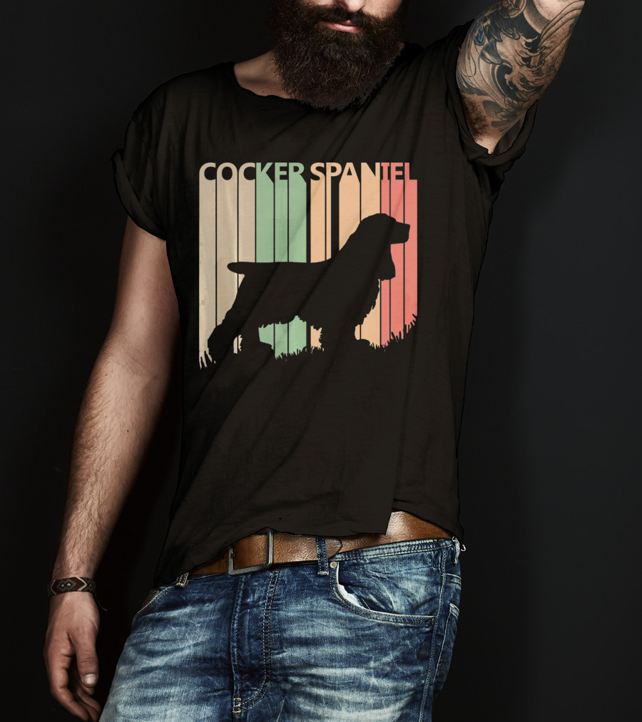 Cocker Spaniel Vintage Silhouette Valentine's Day T-Shirt