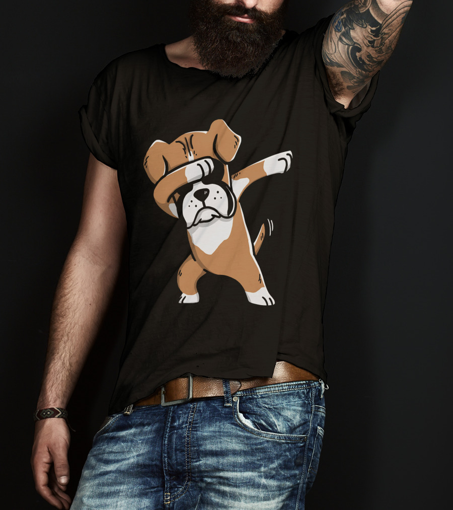 Dab Boxer Dog Hooded Boxer Dab Pose Dog T-Shirt