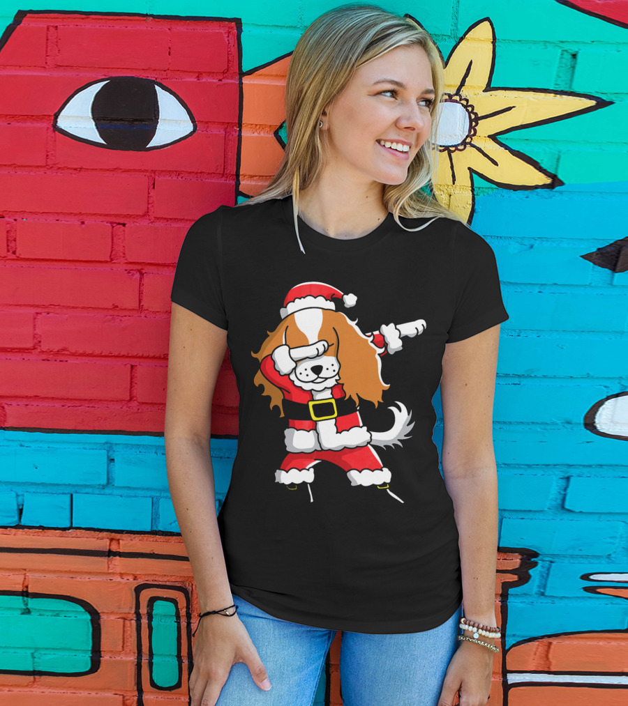Santa Dabbing Cavalier King Charles Spaniel T-Shirt