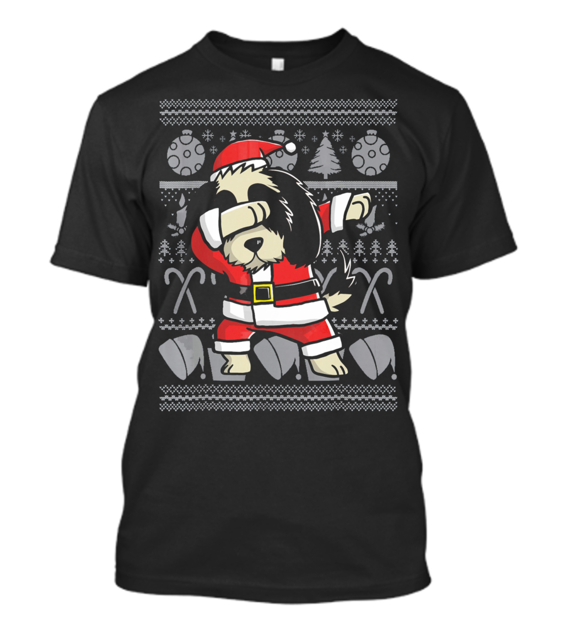 Santa Dabbing Shih Tzu Dog Ugly Christmas T-Shirt