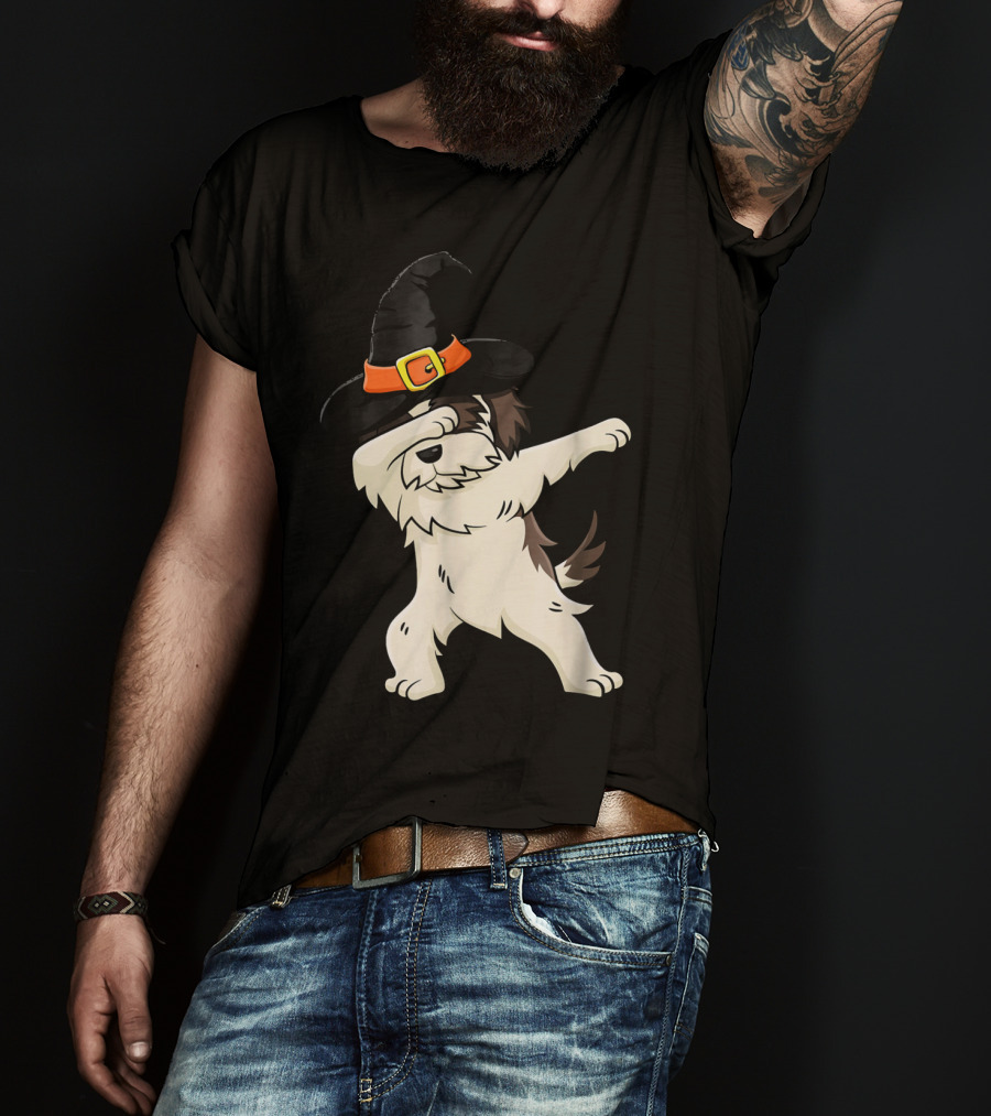 Dabbing Shih Tzu In Witch Hat Halloween T-Shirt