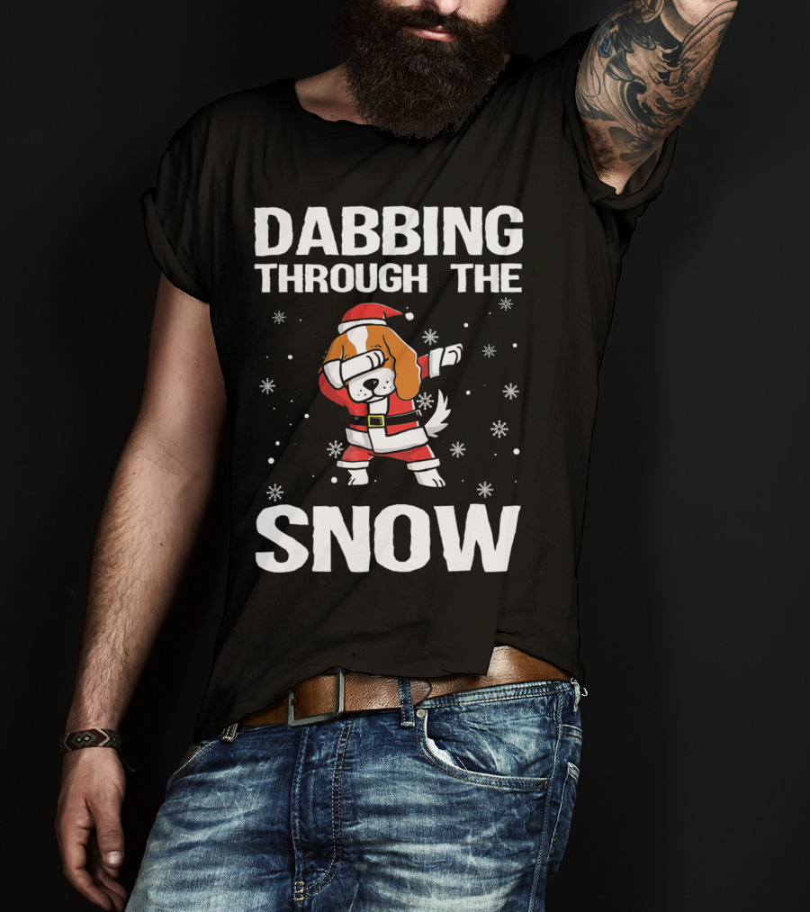Dabbing Through The Snow Cavalier King Santa Dance T-Shirt