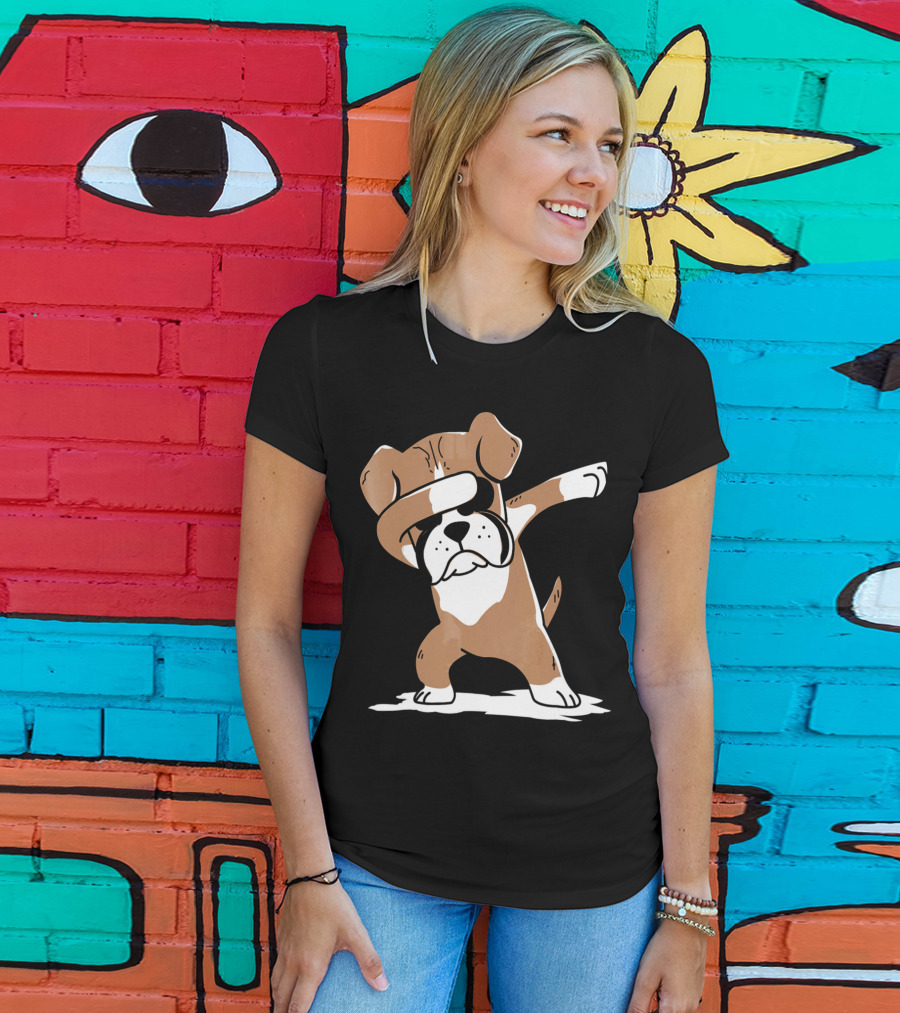 Funny Boxer Dog Dabbing T-Shirt
