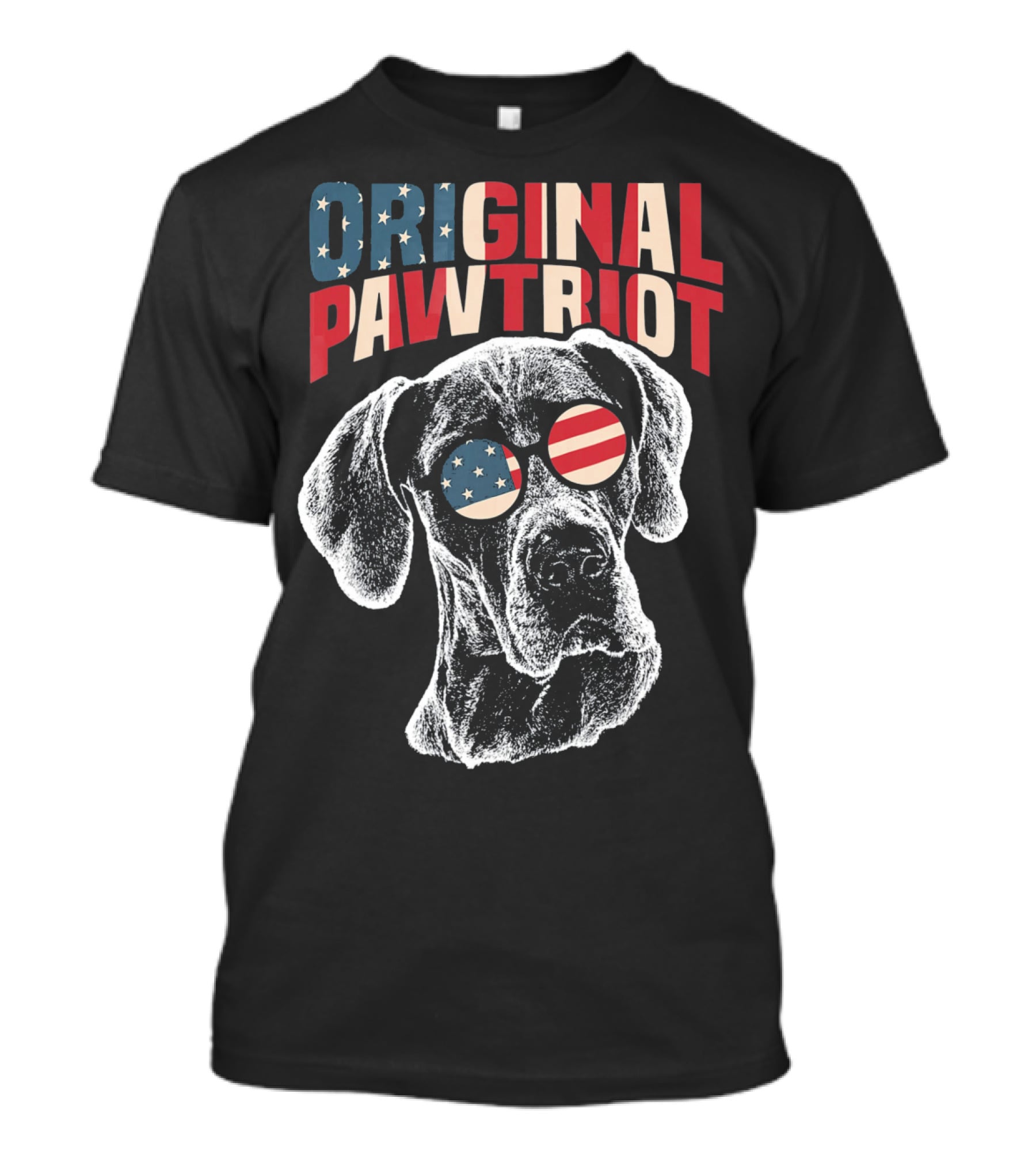 Original Pawtriot Great Dane USA Flag Funny July T-Shirt