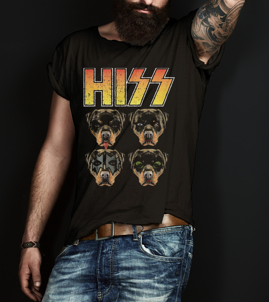 Hiss Rottweiler Rott Rottie Rockin' Faces T-Shirt