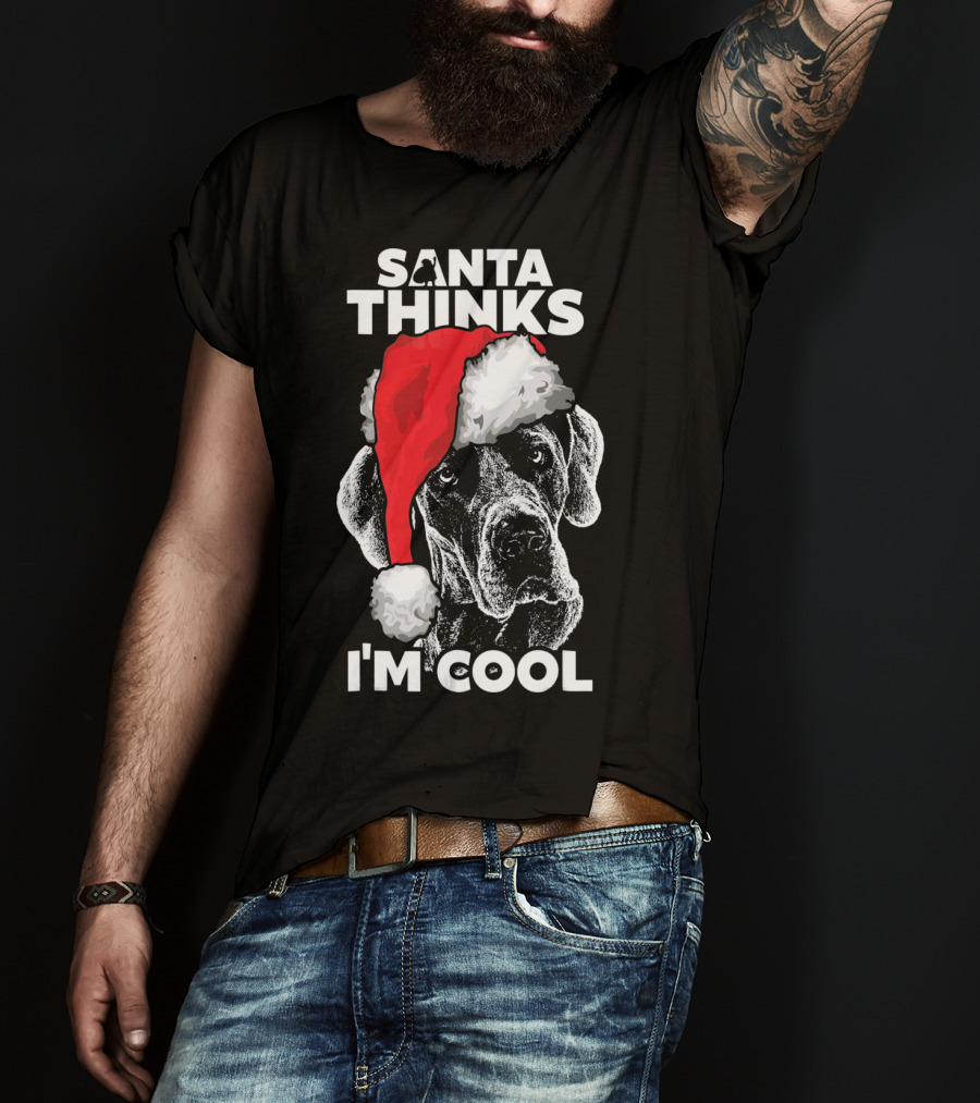 Santa Thinks I'm Cool Great Dane T-Shirt