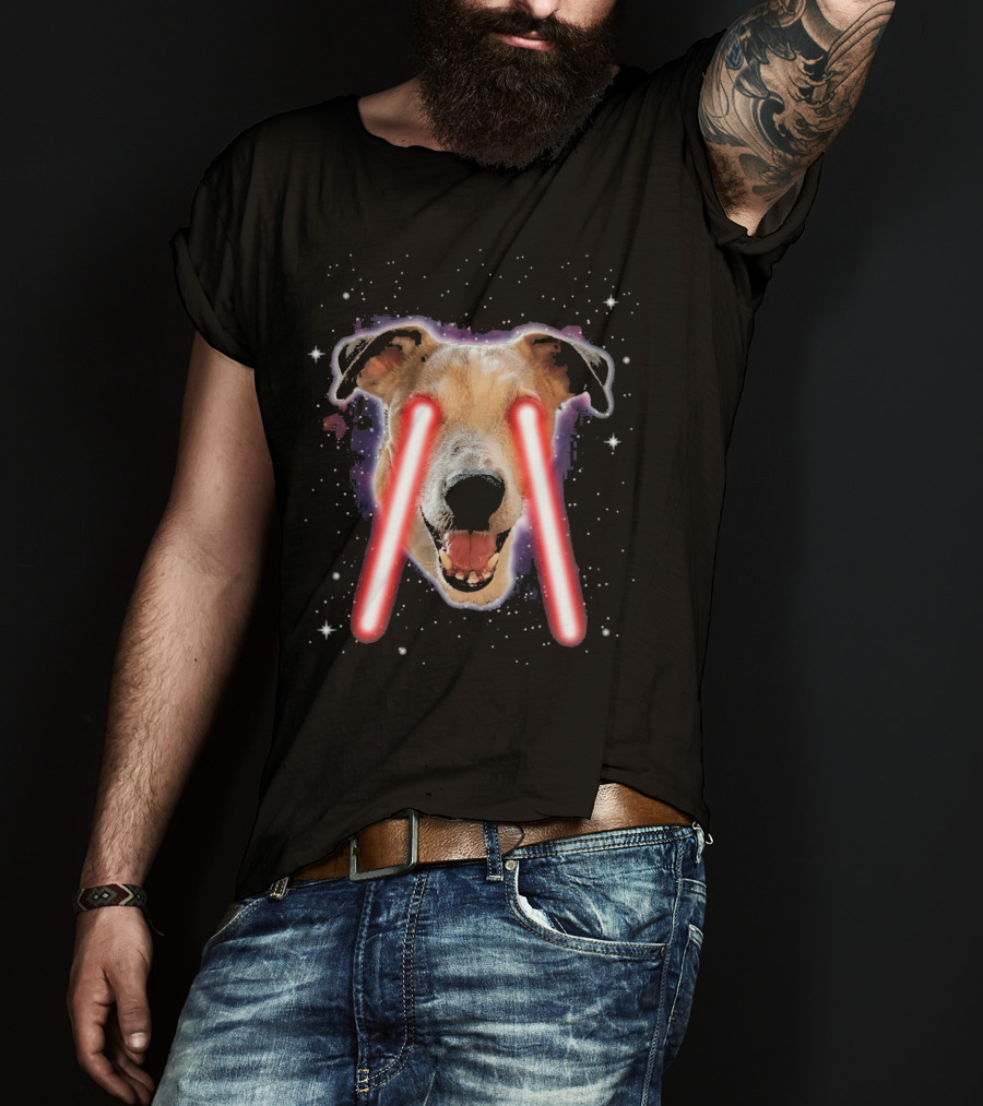 Jack Russell Terrier Laser Eyes Space Dog Astronaut T-Shirt