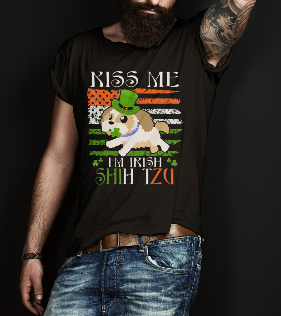 Kiss Me I'm Irish Shih Tzu St Patrick's Day T-Shirt