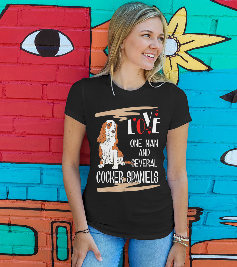 Love One Man And Several Cocker Spaniels T-Shirt