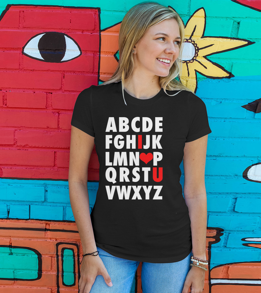 ABC I Love U Alphabet Valentine Slog T-Shirt