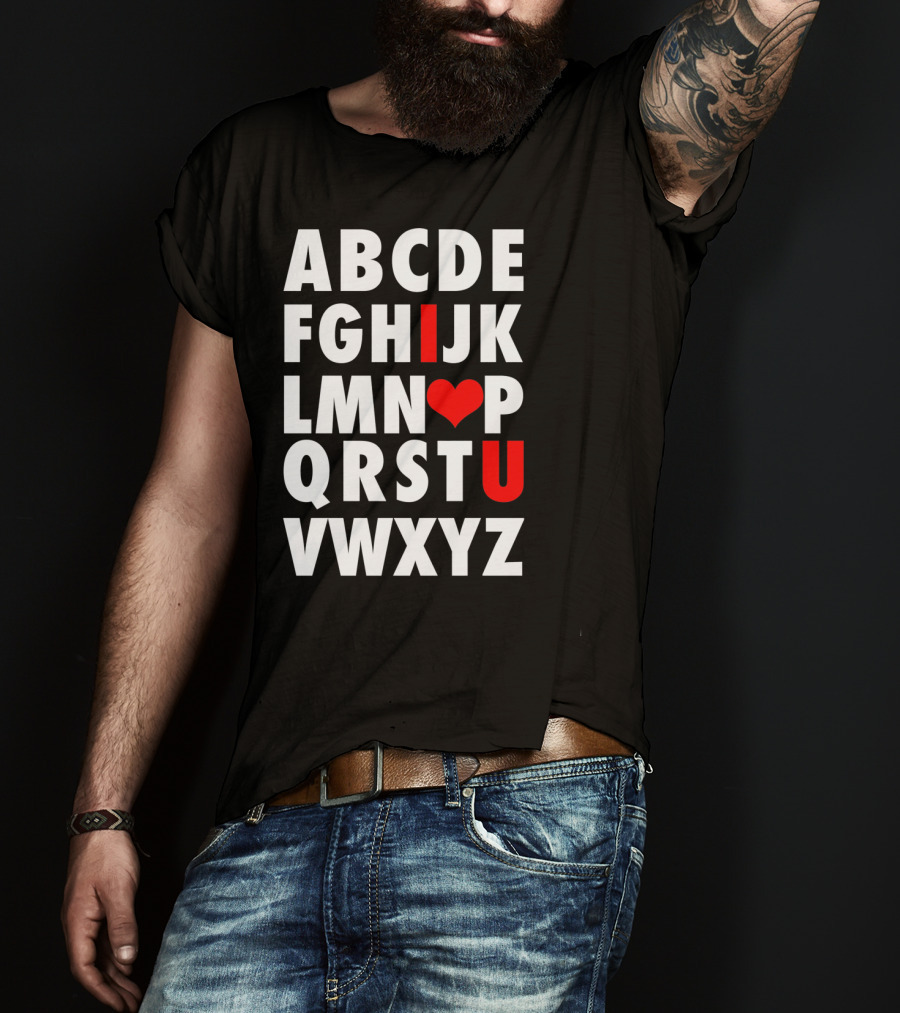 ABC I Love U Alphabet Valentine Slog T-Shirt