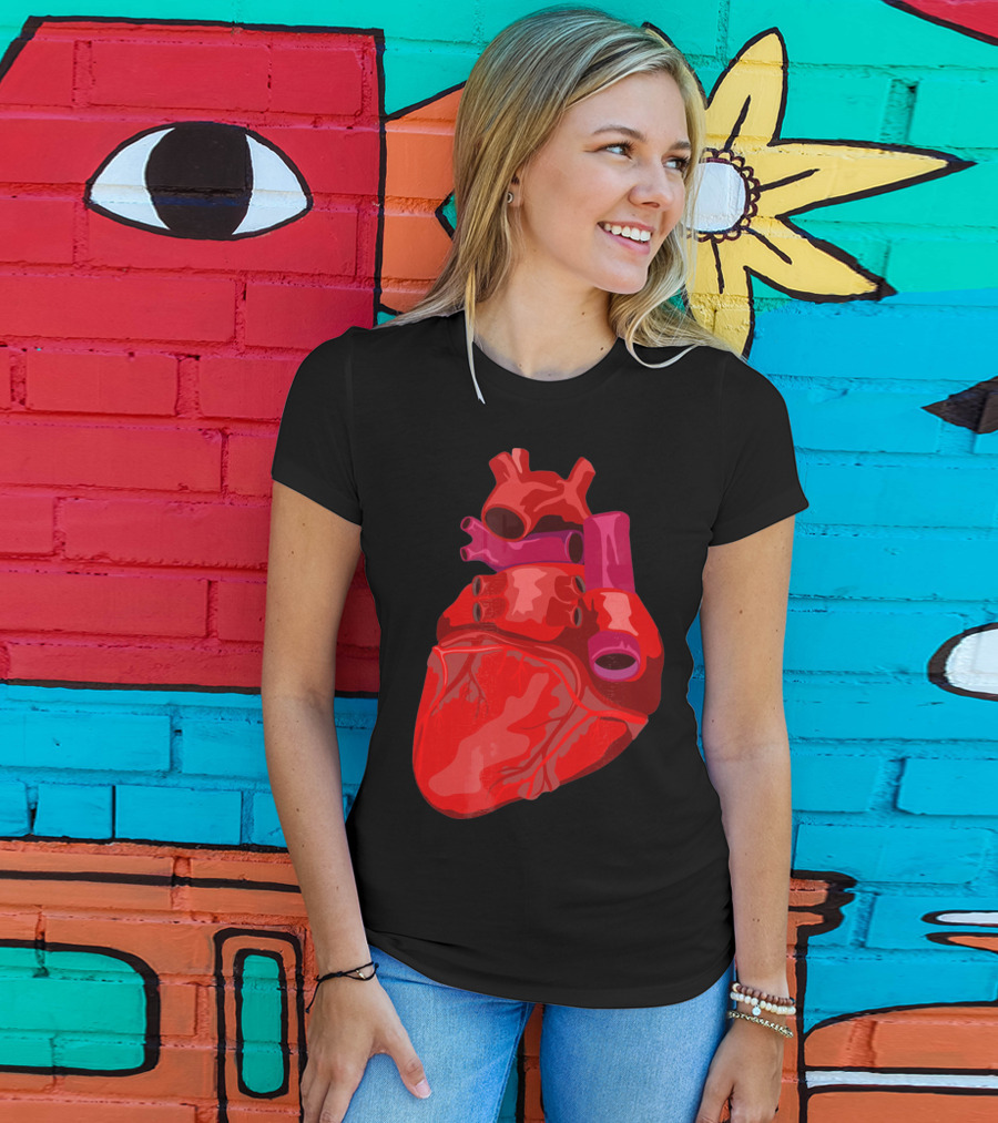 Anatomical Heart Funny Valentines Day Red Heart T-Shirt