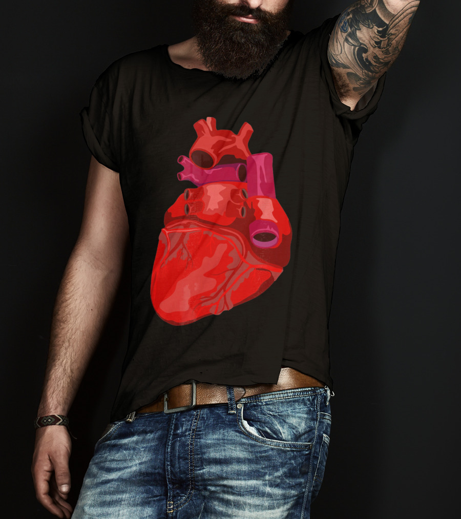 Anatomical Heart Funny Valentines Day Red Heart T-Shirt