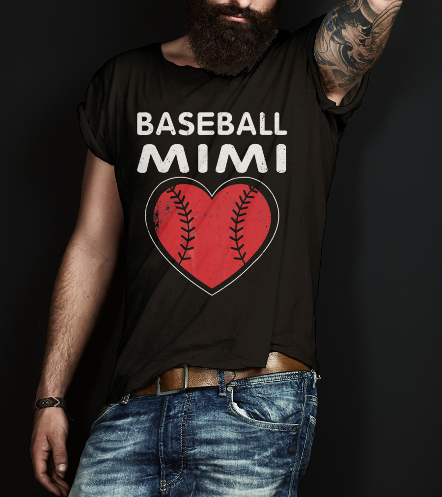 Baseball Mimi Heart Valentine T-Shirt