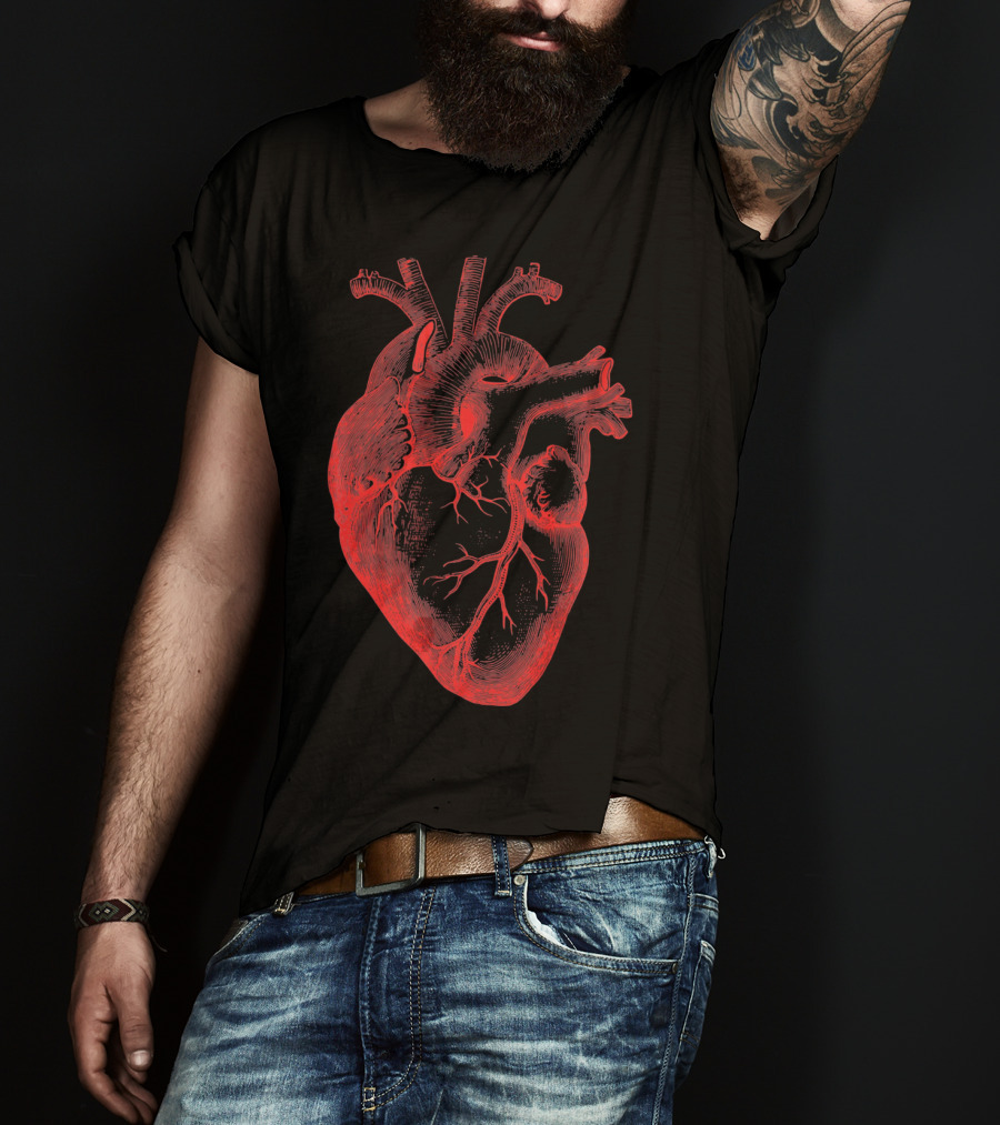 Boy Valentine Cool Men Anatomical Heart T-Shirt