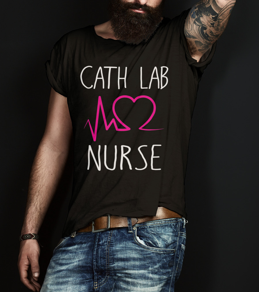 Cath Lab Nurse Heartbeat Love Pulse T-Shirt