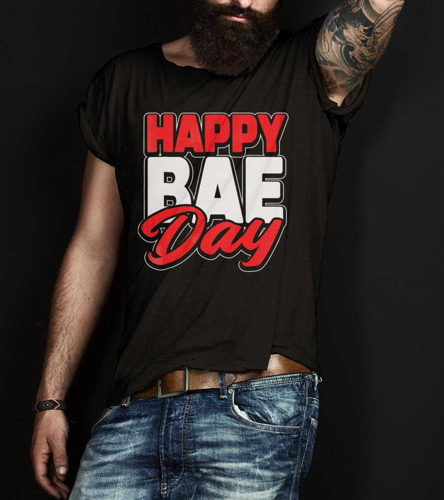 Happy Bae Day Couples His Her Valentine's Day T-Shirt