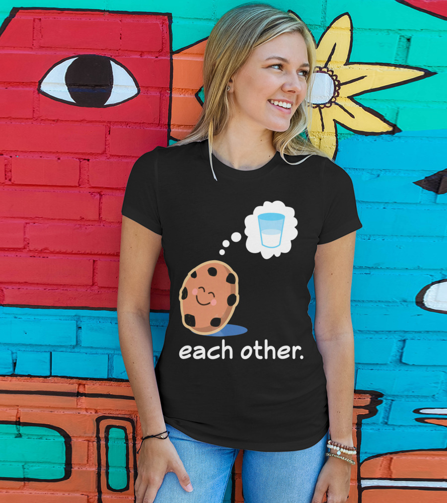 Couples Matching Cookie And Milk Each Other Valenti T-Shirt