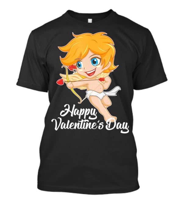 Happy Valentine's Day Cupid Bow And Heart Arrow T-Shirt