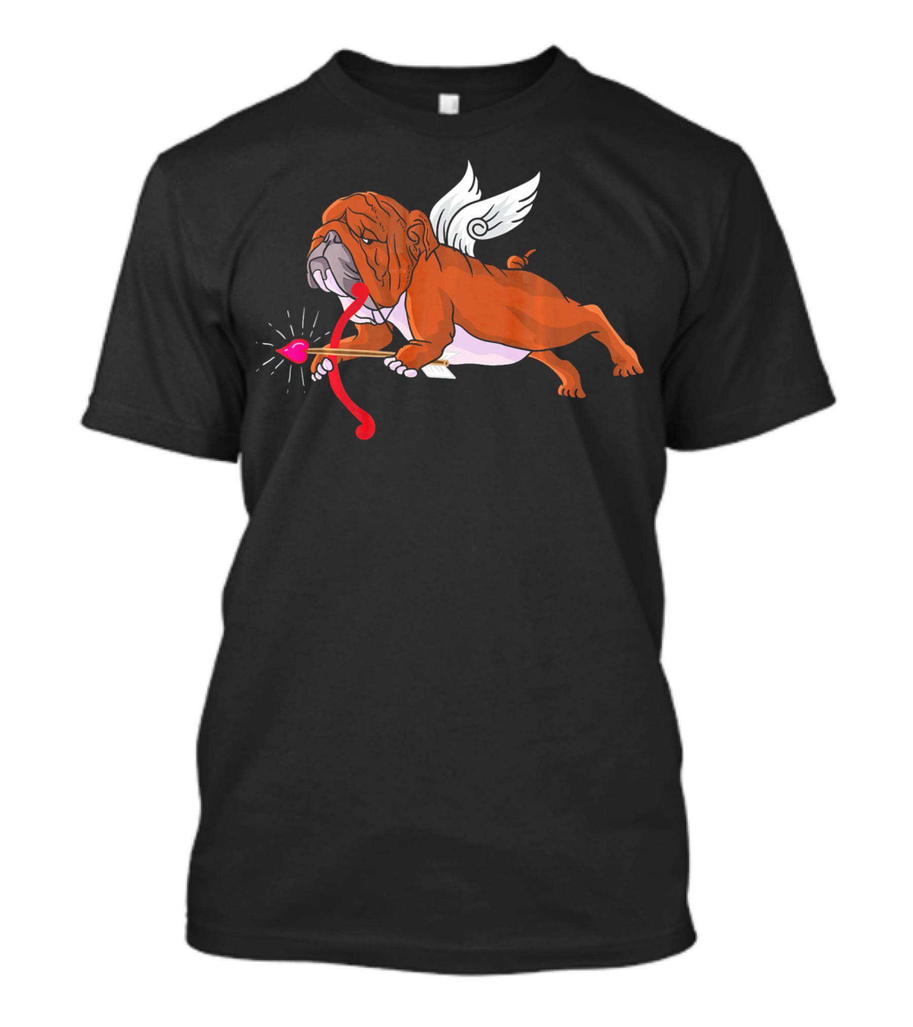 Cupid English Bulldog With Wings And Heart Arrow For Dog Lovers T-Shirt