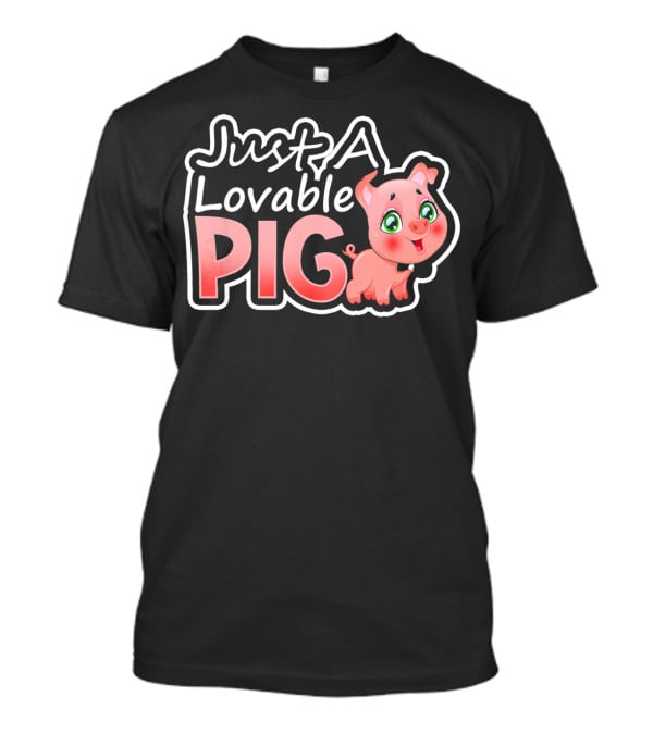 Just A Lovable Pig Cute Couple Valentines Day T-Shirt