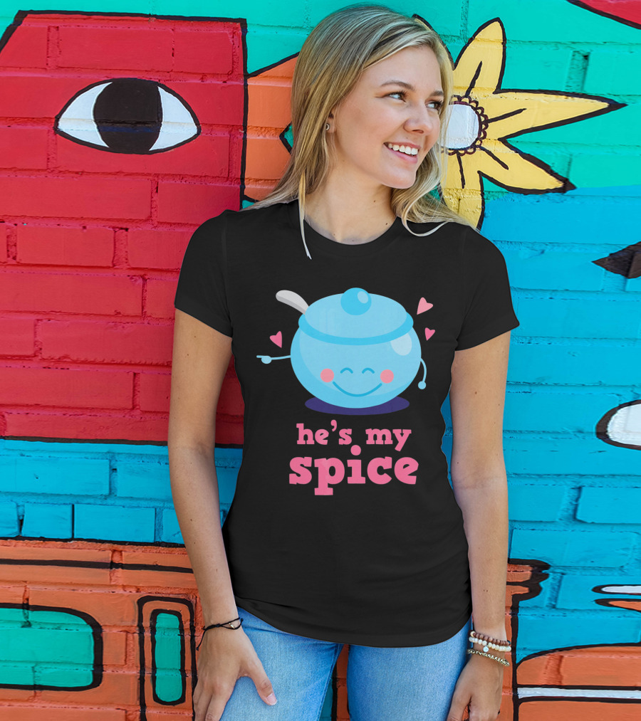 Cute He's My Spice Matching Couples Funny Valentine's Day Love T-Shirt