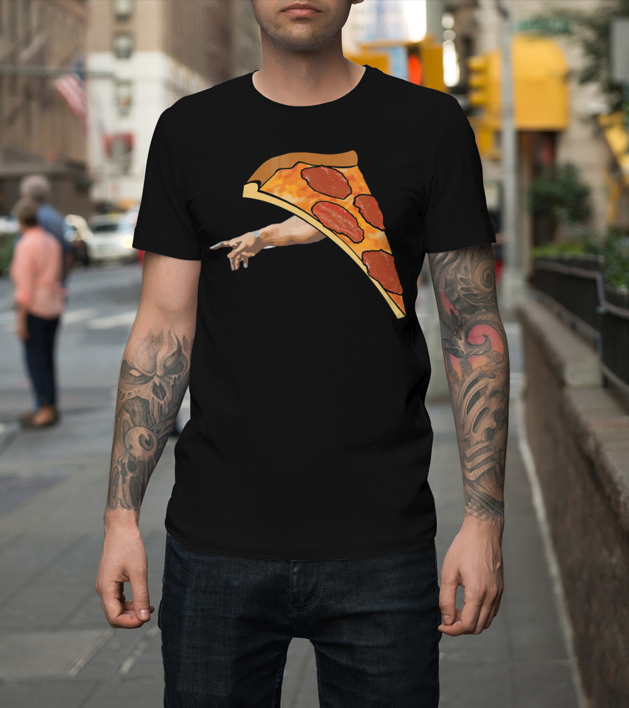 Couples Valentines Creation Of Adam Pineapple Pizza T-Shirt