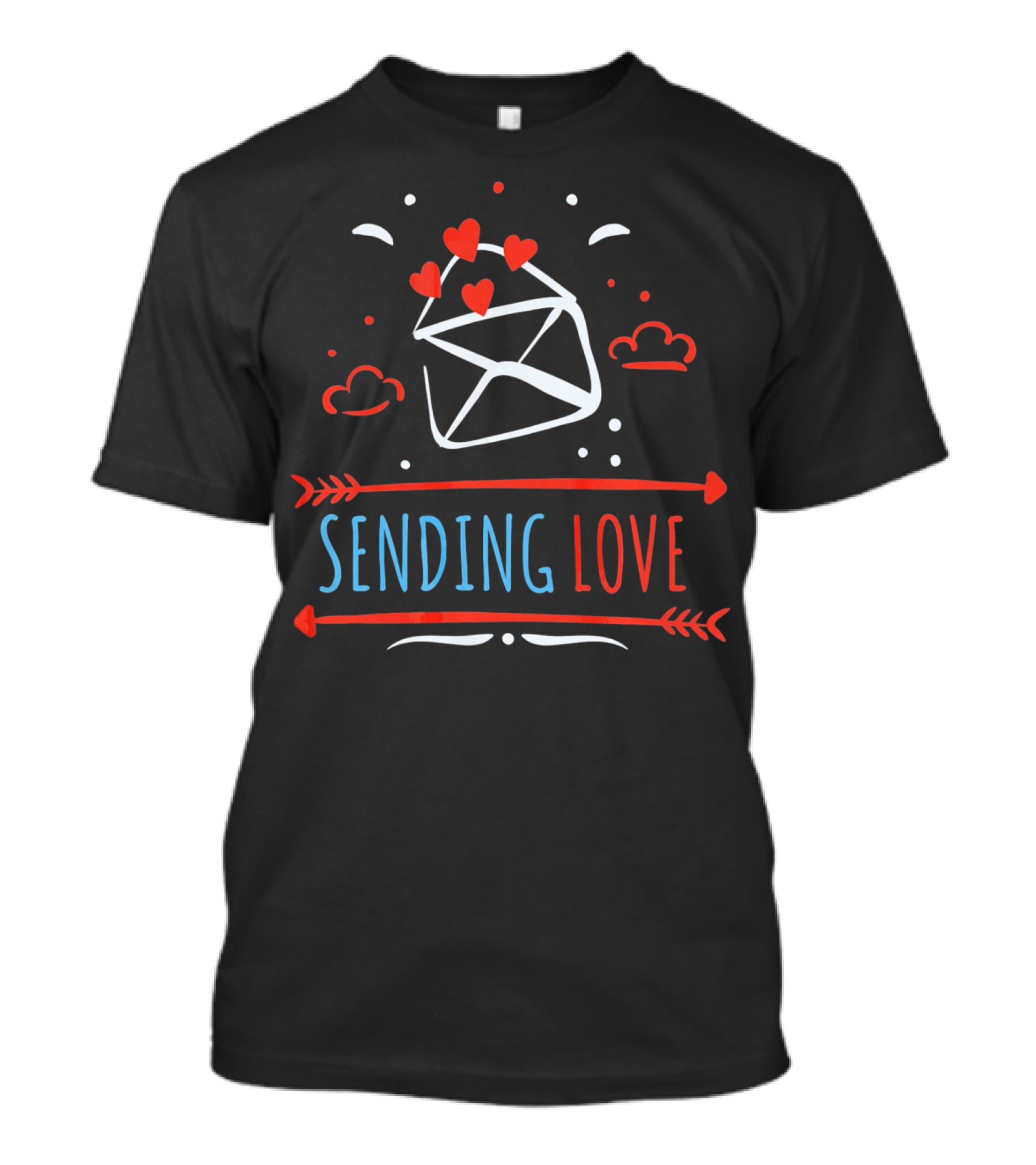 Sending Love Valentines Day Hearts Envelope T-Shirt