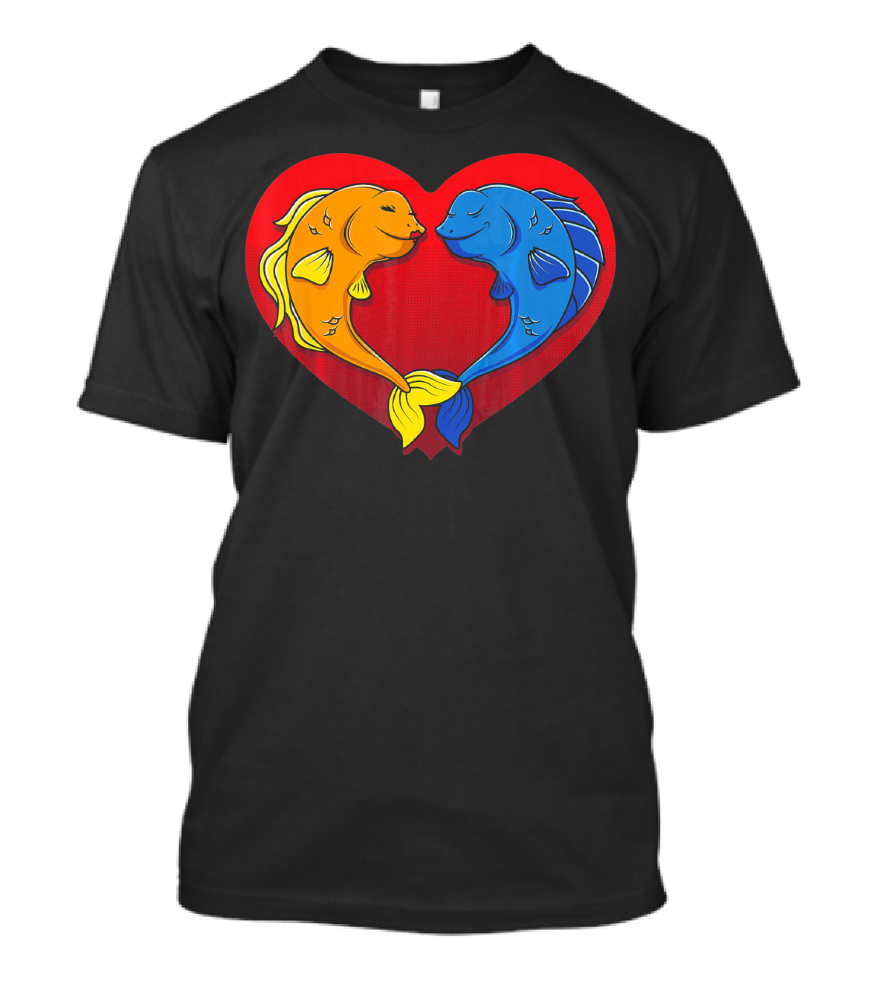 Cute Valentines Day Fish In Heart Fishing T-Shirt