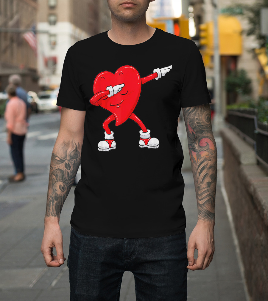 Dabbing Heart Valentine’s Day Dance Pose T-Shirt