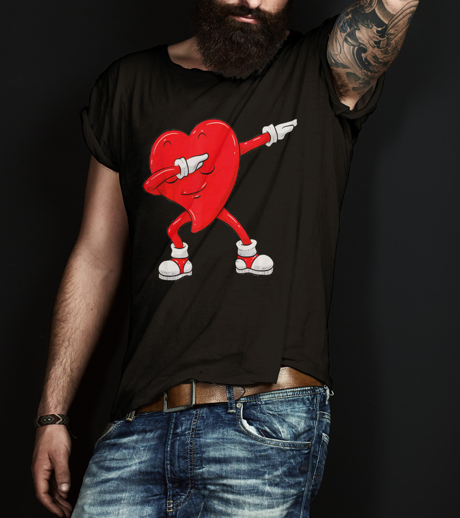 Dabbing Heart Valentine’s Day Dance Pose T-Shirt