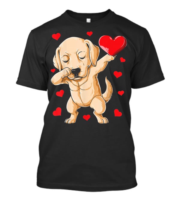 Dabbing Labrador Valentine's Day Heart Dance T-Shirt