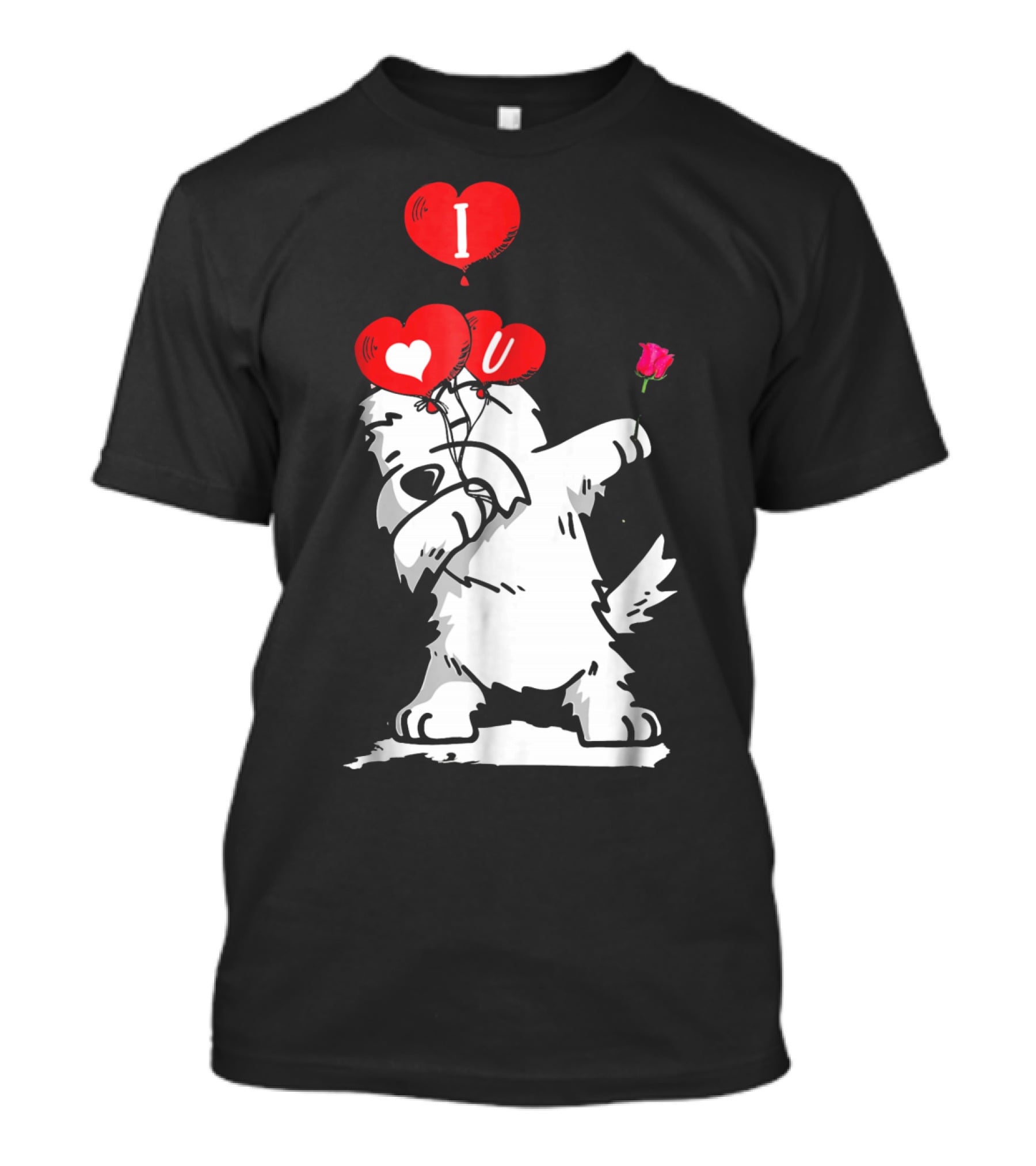 I Love U Dabbing Westie Valentine's Day T-Shirt