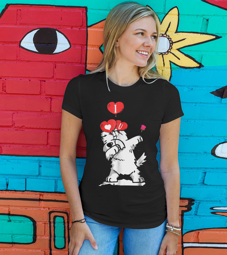 I Love U Dabbing Westie Valentine's Day T-Shirt