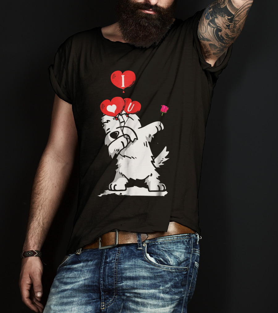 I Love U Dabbing Westie Valentine's Day T-Shirt