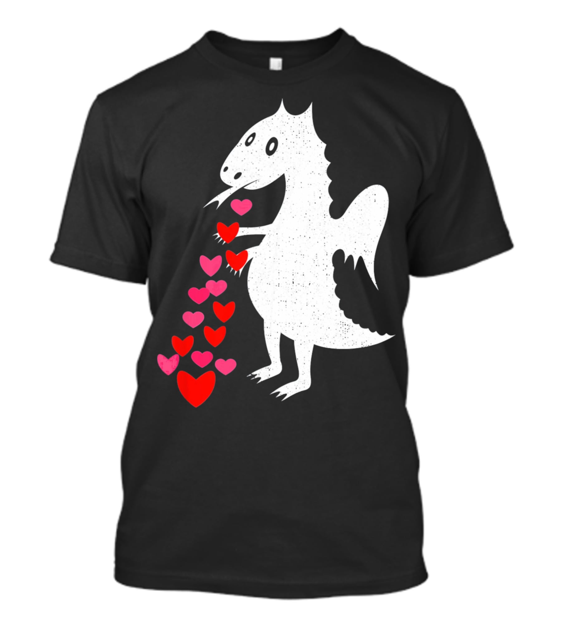 Dragon Spitting Love Hearts Anti Valentine's Day T-Shirt
