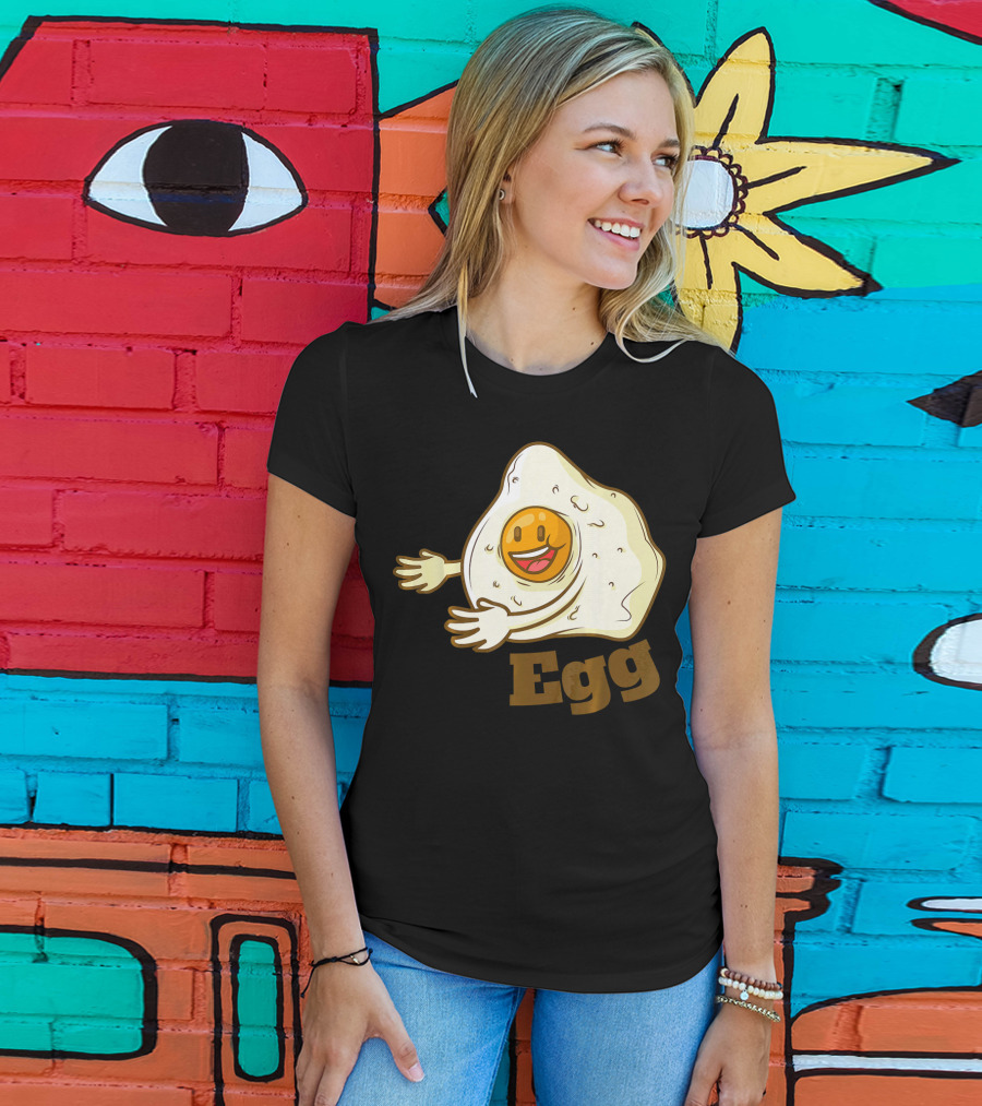 Funny Bacon And Egg Duo Valentines Hugging Egg T-Shirt