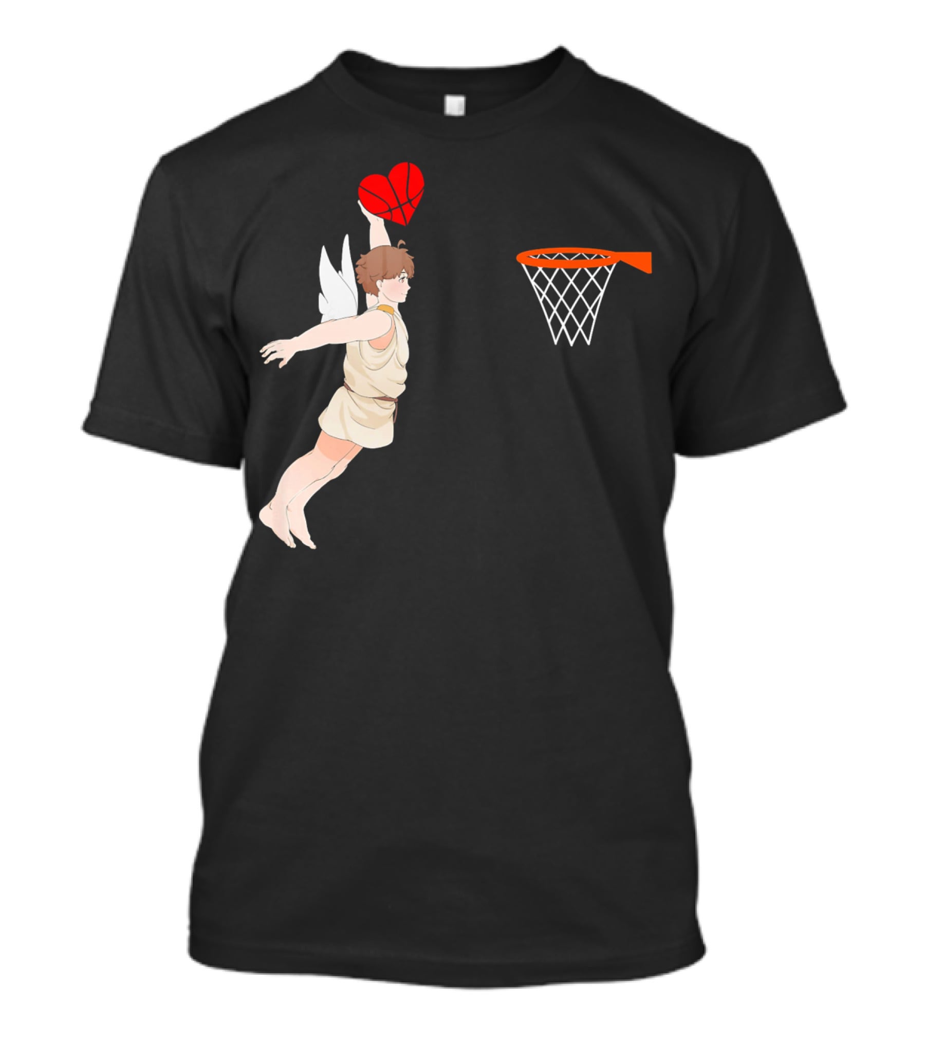 Cupid Dunking Heart Basketball Valentines Day For Bas T-Shirt