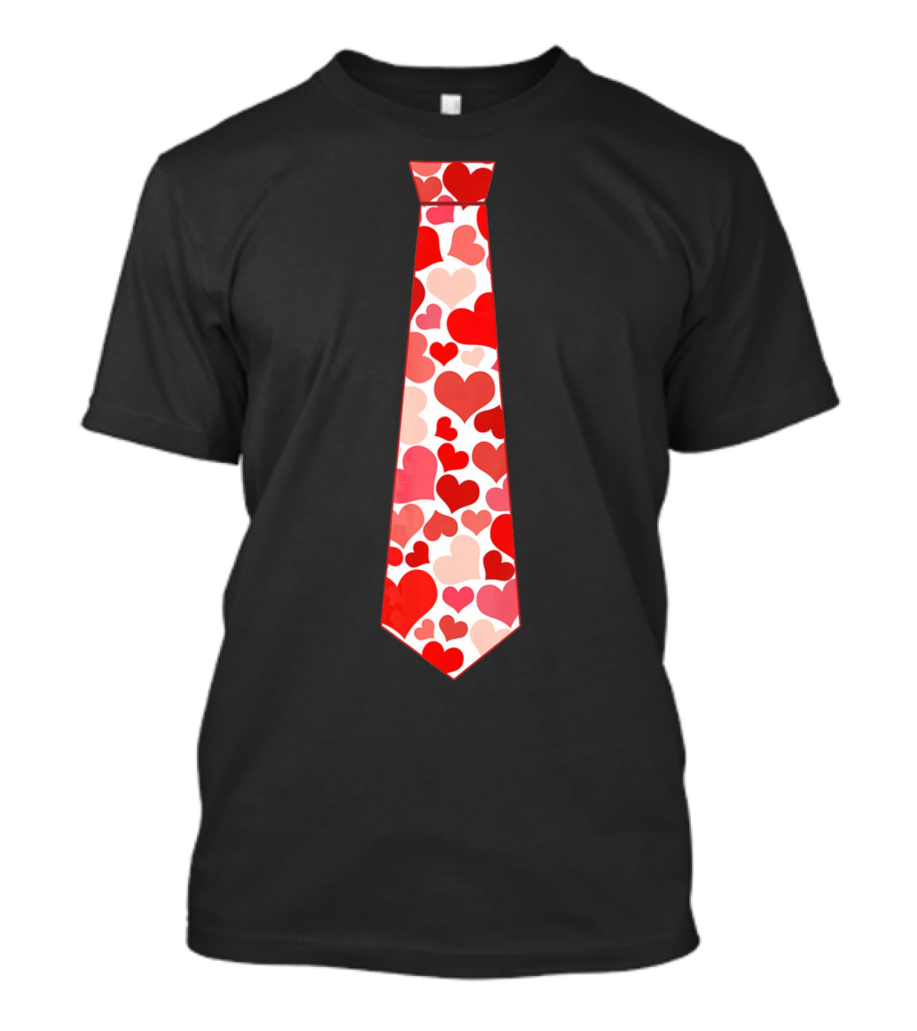 Funny Red Hearts Neck Tie For Valentine’s Day T-Shirt