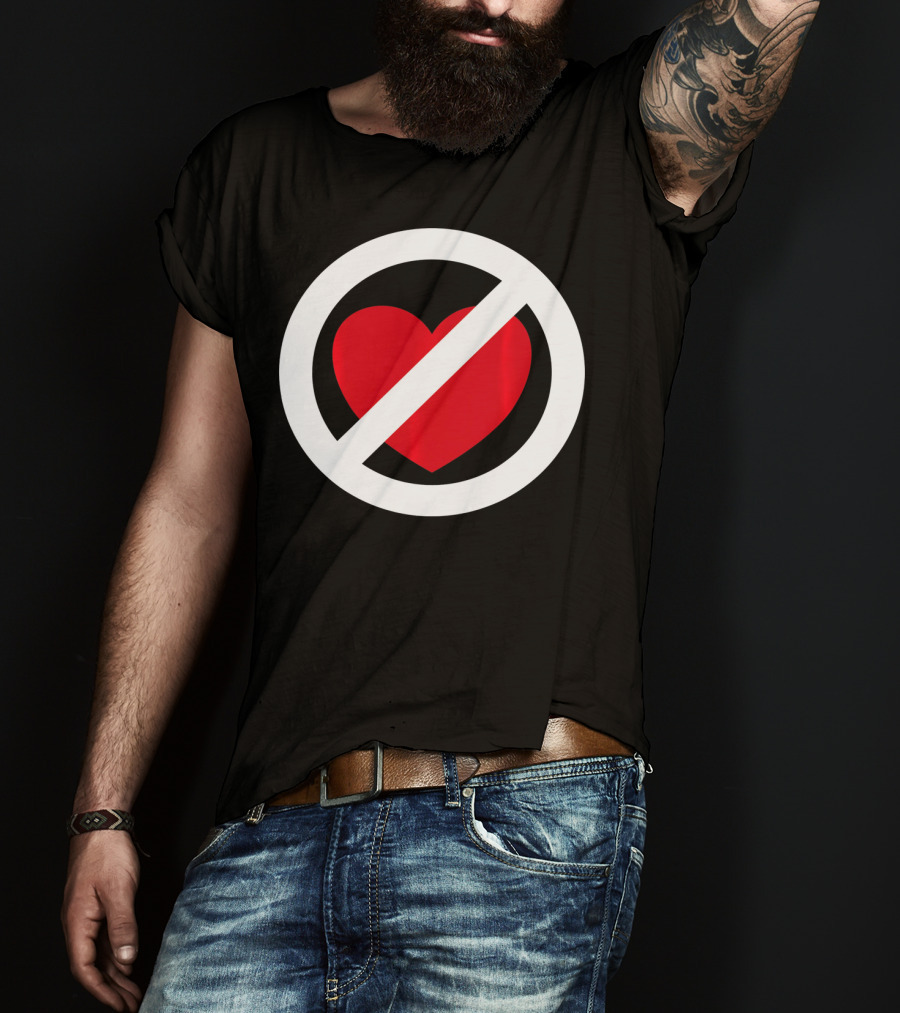 No Heart Symbol Anti Valentine Humor T-Shirt