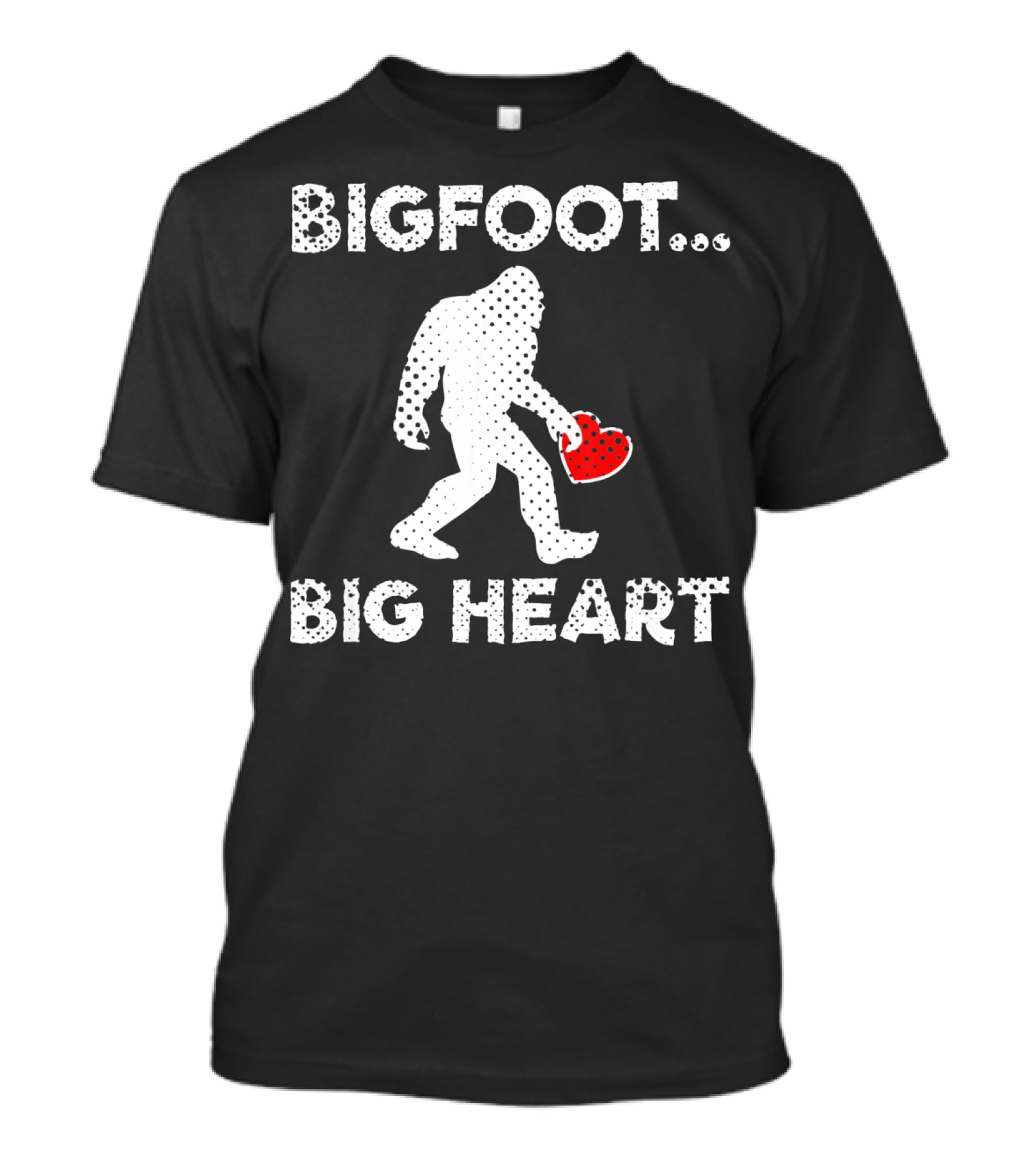 Bigfoot Big Heart Valentine's Day Funny Bigfoot Heart T-Shirt