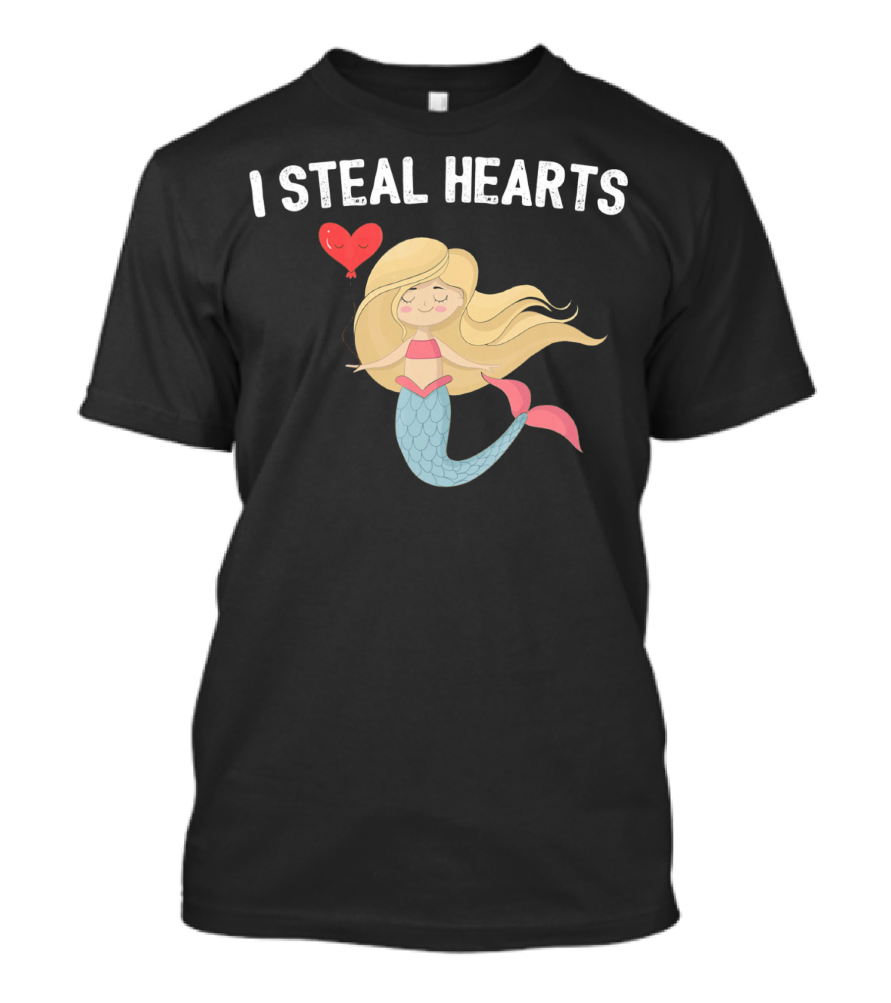 I Steal Hearts Funny Valentines Day Mermaid T-Shirt