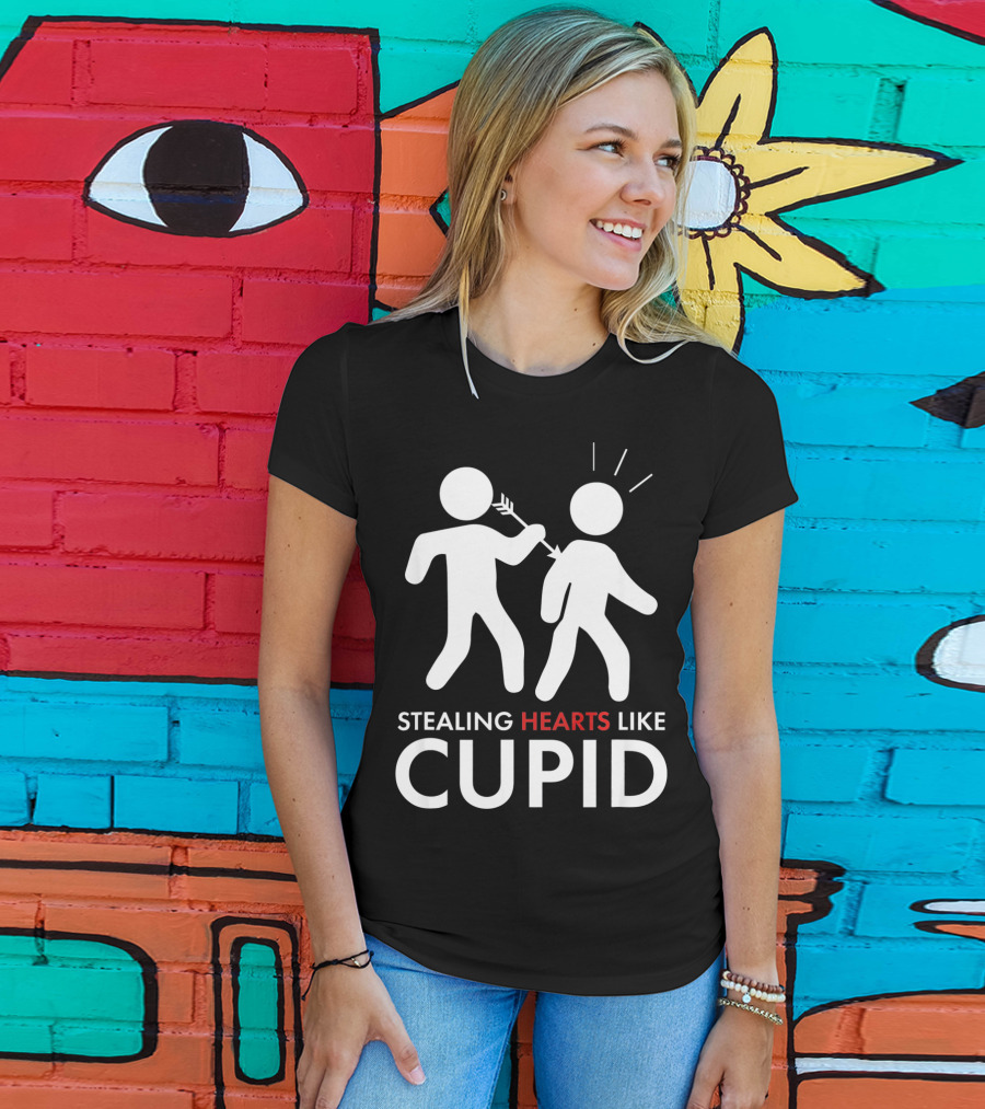 Stealing Hearts Like Cupid Valentine's Day Humor T-Shirt