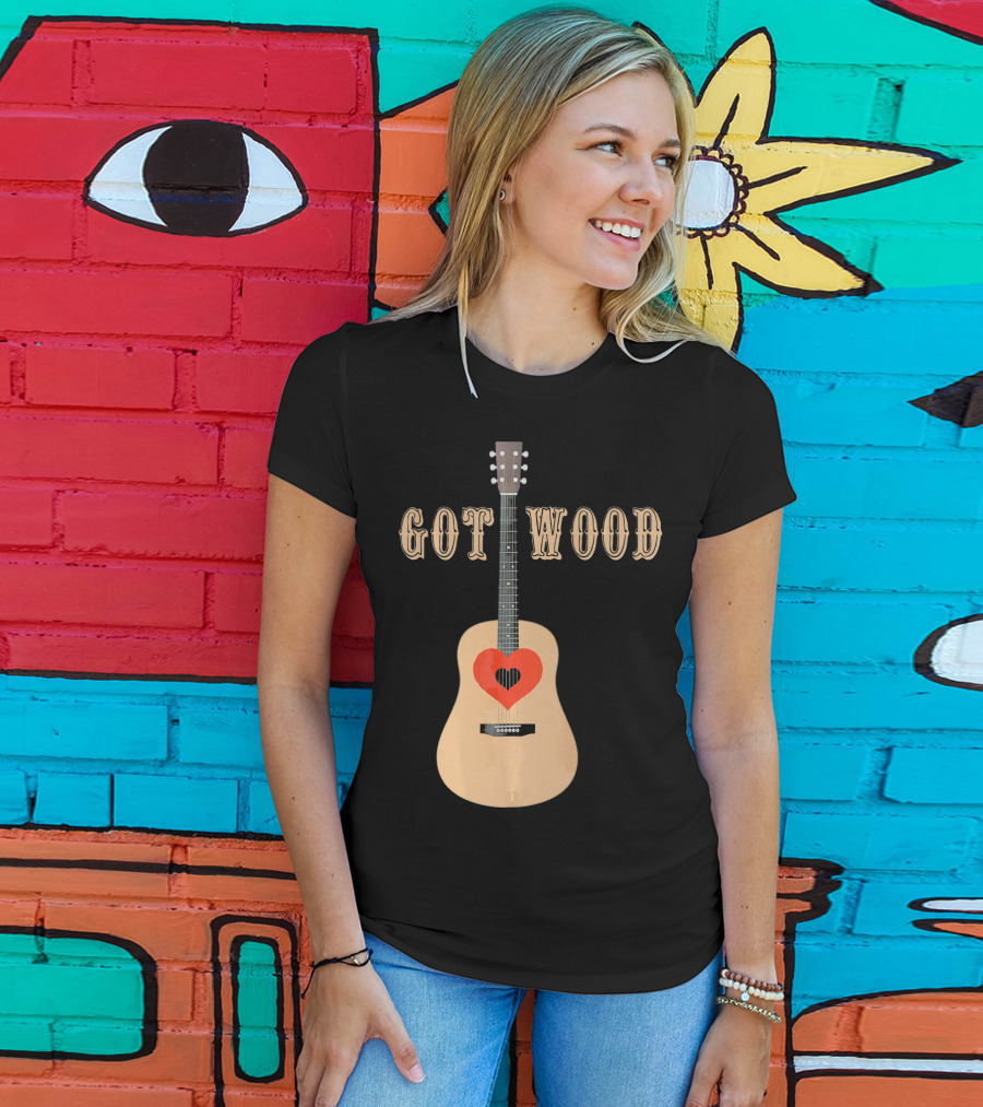 Got Wood Acoustic Guitar Heart Valentine's Day T-Shirt
