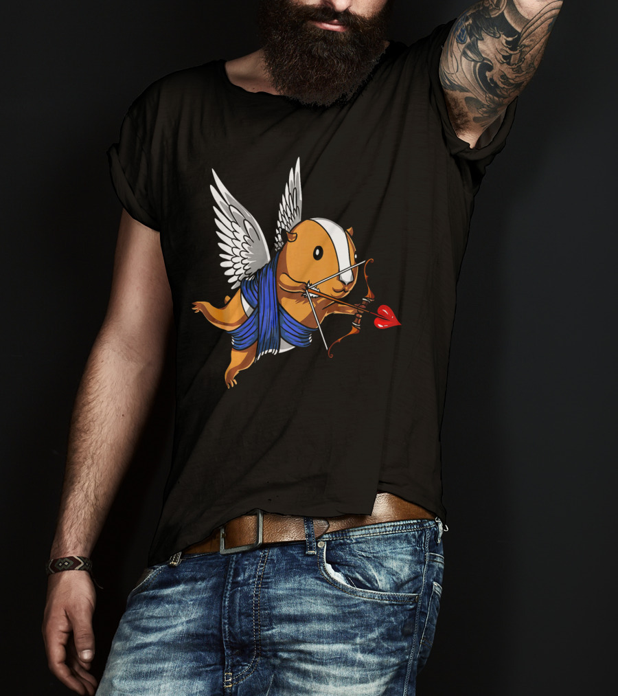 Guinea Pig Cupid Valentines Day Cute Women T-Shirt