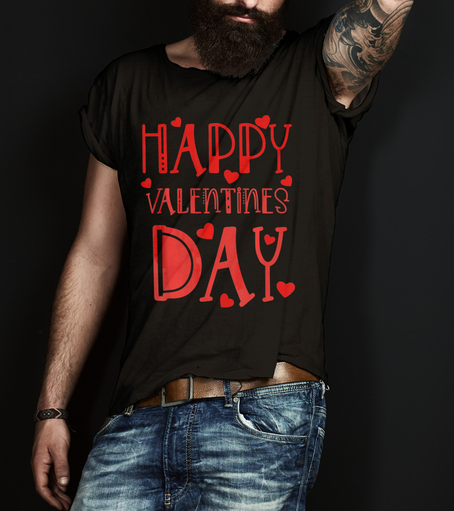 Happy Valentines Day Kids School Hearts T-Shirt