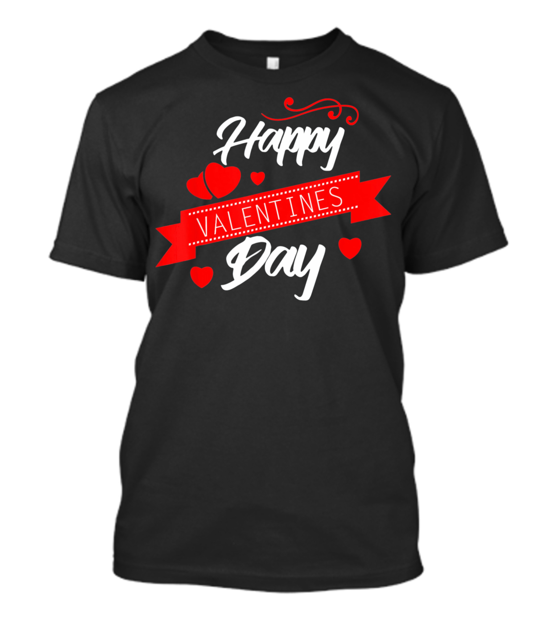 Happy Valentines Day Celebration With Hearts And Banner T-Shirt