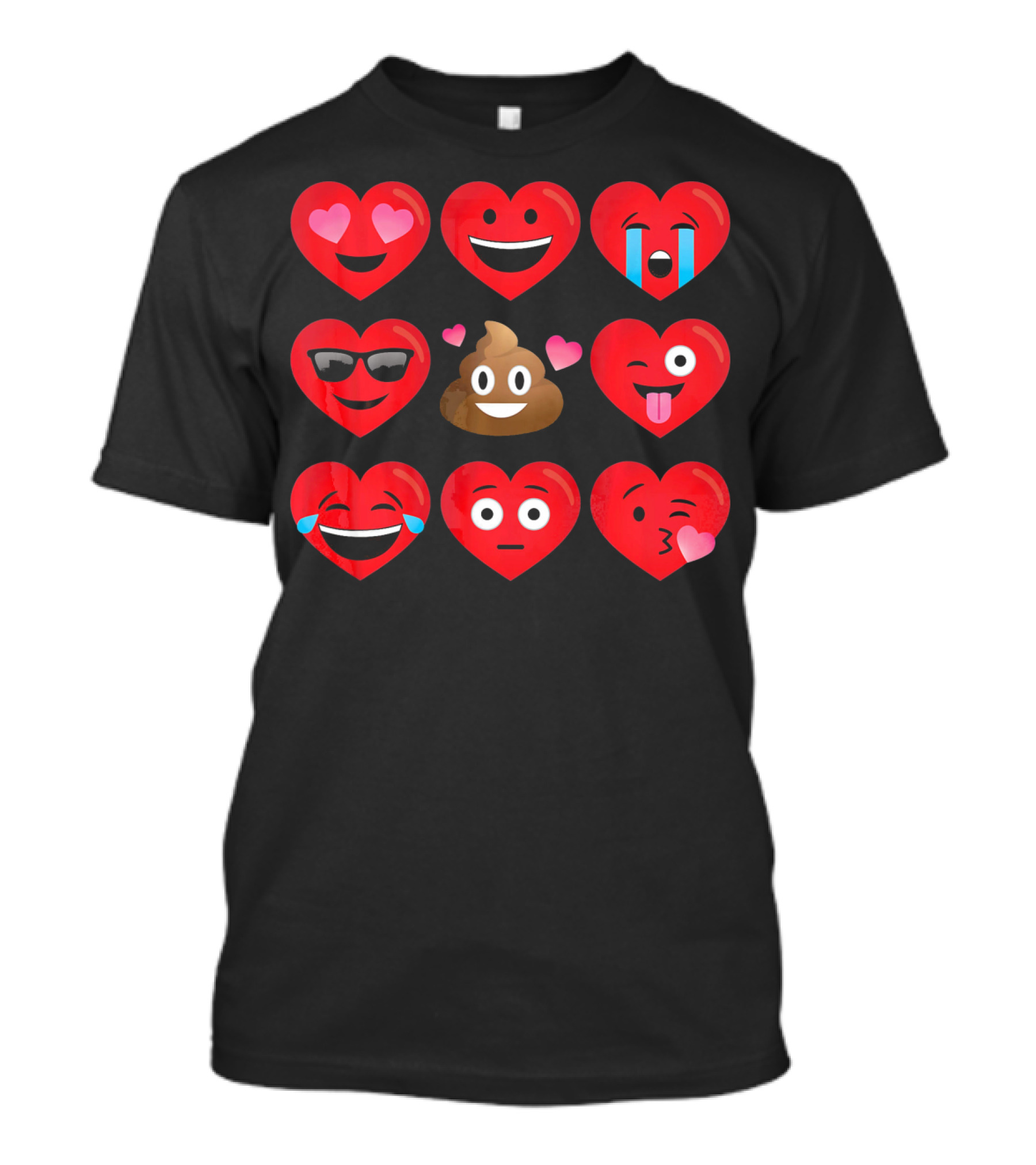 Heart Face Emoticons Love And Expressions Valentine's Day T-Shirt